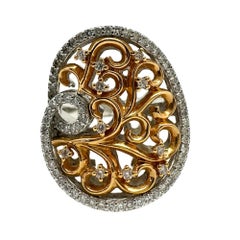 18K White and Rose Gold Diamond Ring