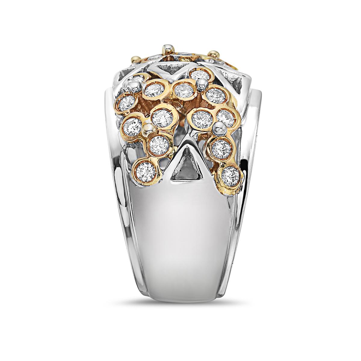 Diamantring aus 18 Karat Weiß- und Roségold im Zustand „Neu“ im Angebot in New York, NY