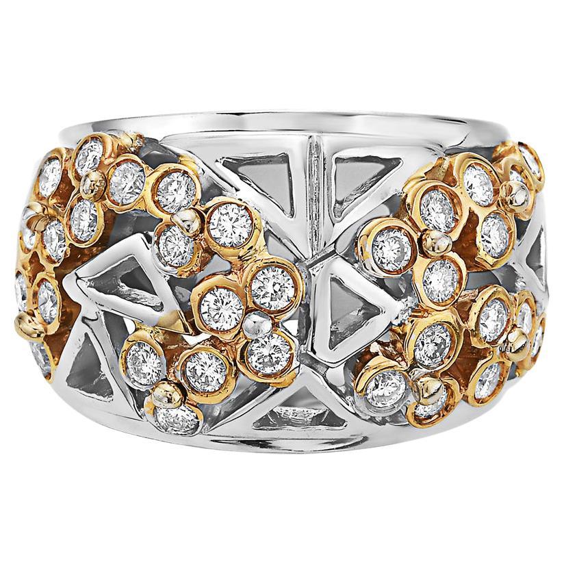 18K White and Rose Gold Diamond Ring