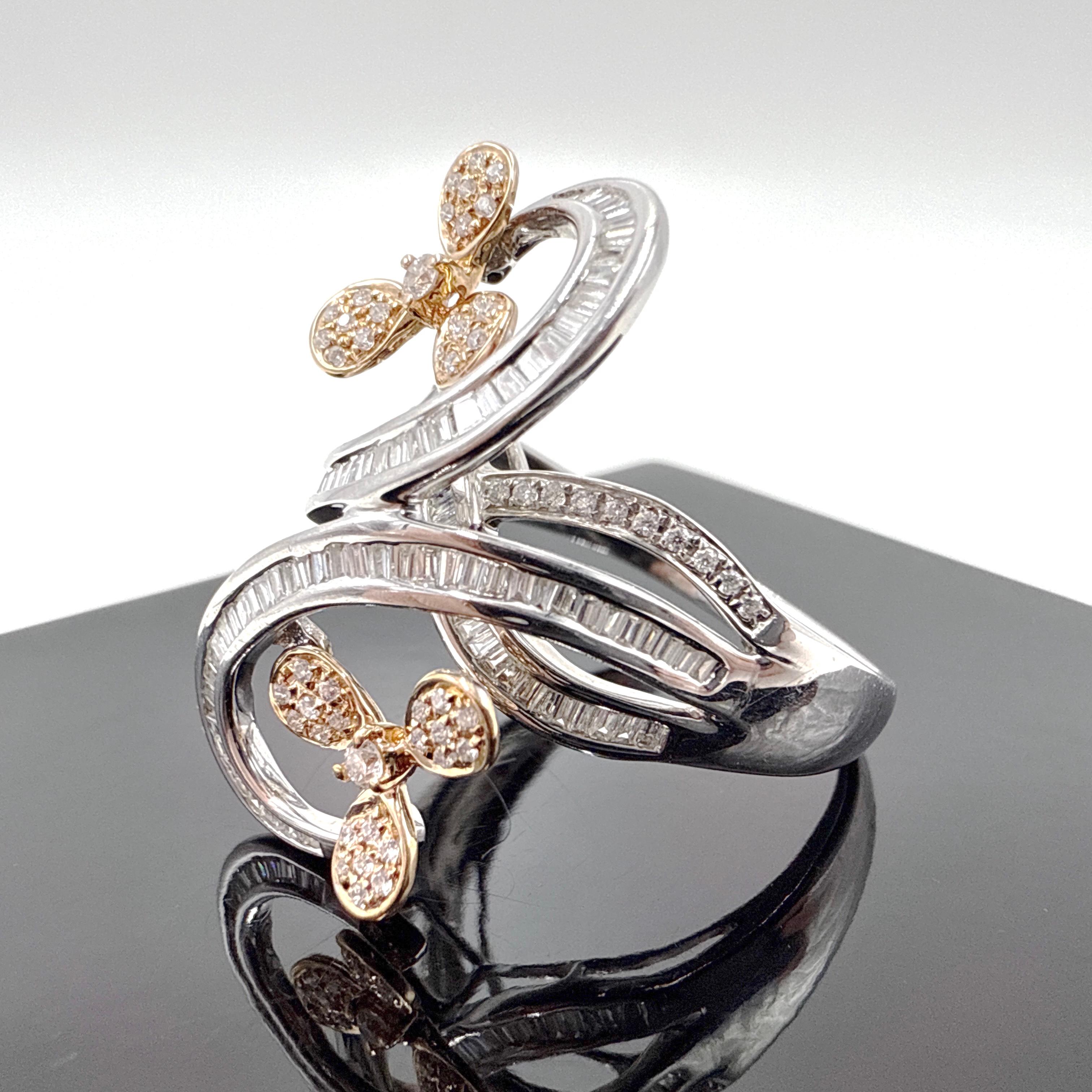 18K Weiß- und Roségold Natürlicher VS Diamantring - 1,28TCW im Zustand „Gut“ im Angebot in Victoria, BC