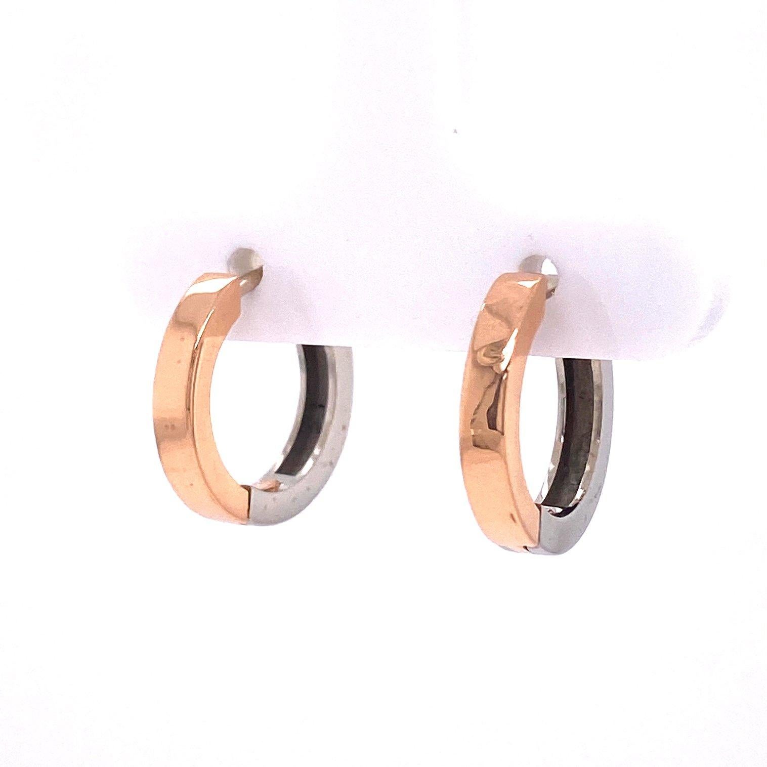 Contemporary 18 Karat White and Rose Gold Reversible Hoops with South Sea Pearl Jackets For Sale