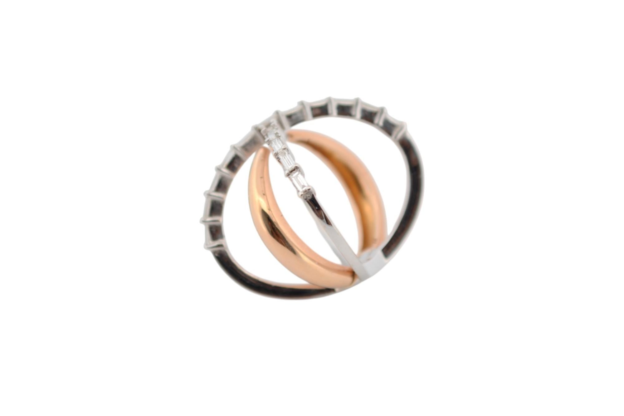 Ring aus 18 K Weiß- und Roségold mit natürlichen Diamanten_128800 Damen im Angebot