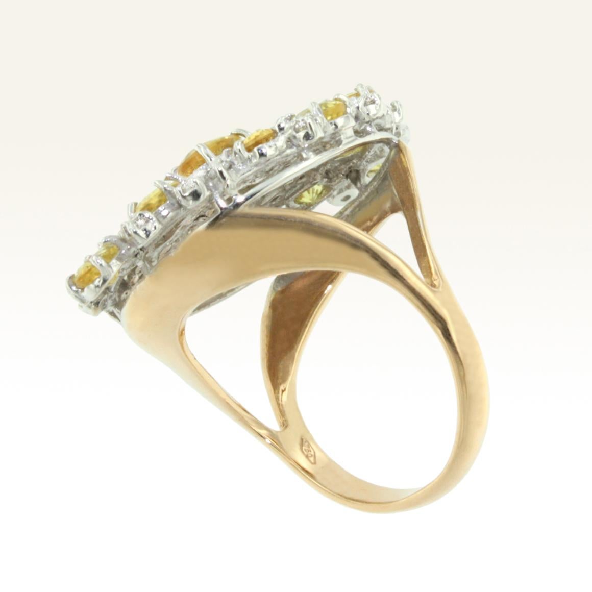 white yellow rose gold ring