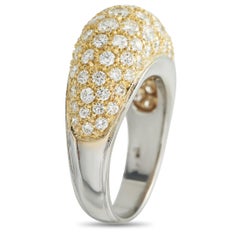 18K White and Yellow Gold 1.40ct Diamond Dome Ring MF09-011926