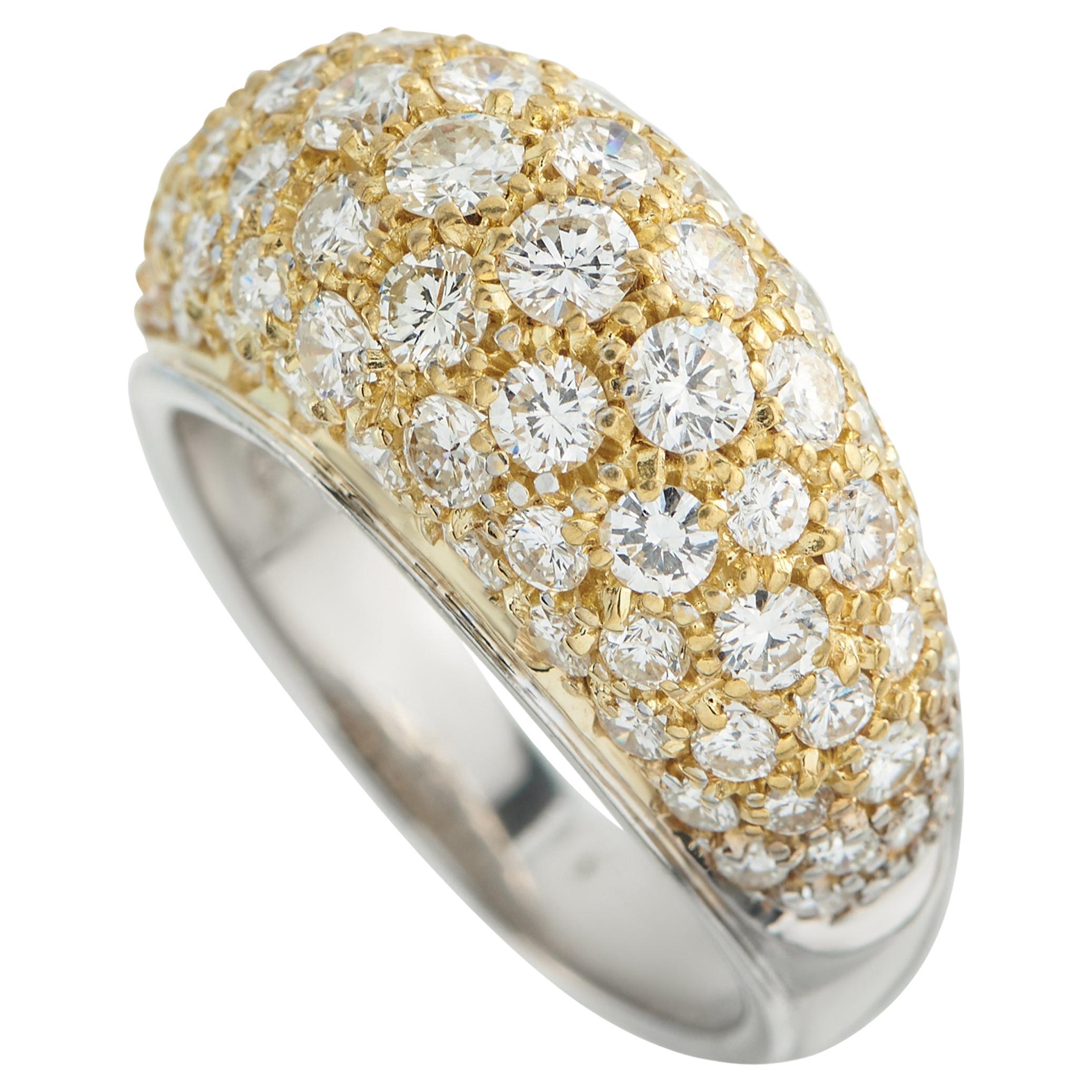 18K White and Yellow Gold 1.40ct Diamond Dome Ring MF09-011926