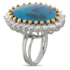 18K White and Yellow Gold 2.0ct Diamond and Opal Cocktail Ring MF47-021926