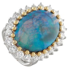 18K White and Yellow Gold 2.0ct Diamond and Opal Cocktail Ring MF47-021926