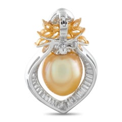 18K White and Yellow Gold 3.0ct Diamond and Pearl Pendant MF22-012826