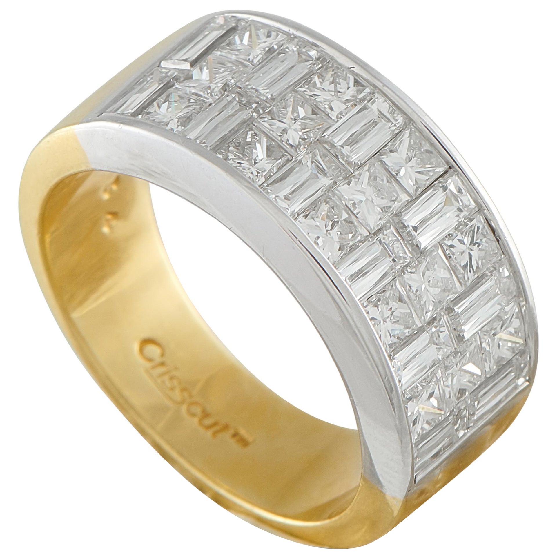 18K White and Yellow Gold 3.20ct Diamond Ring MF05-112425 For Sale