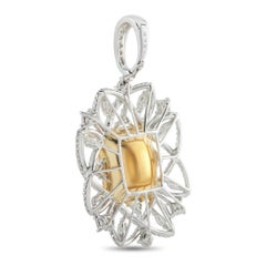 18K White and Yellow Gold 6.40ct Diamond Mounting Pendant MF11-031726