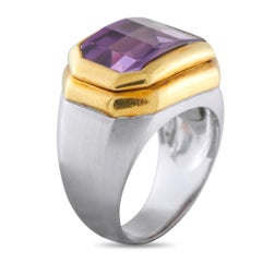 18K White and Yellow Gold Amethyst Ring MF01-022425