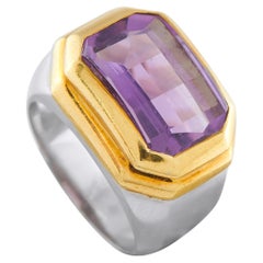 18K White and Yellow Gold Amethyst Ring MF01-022425