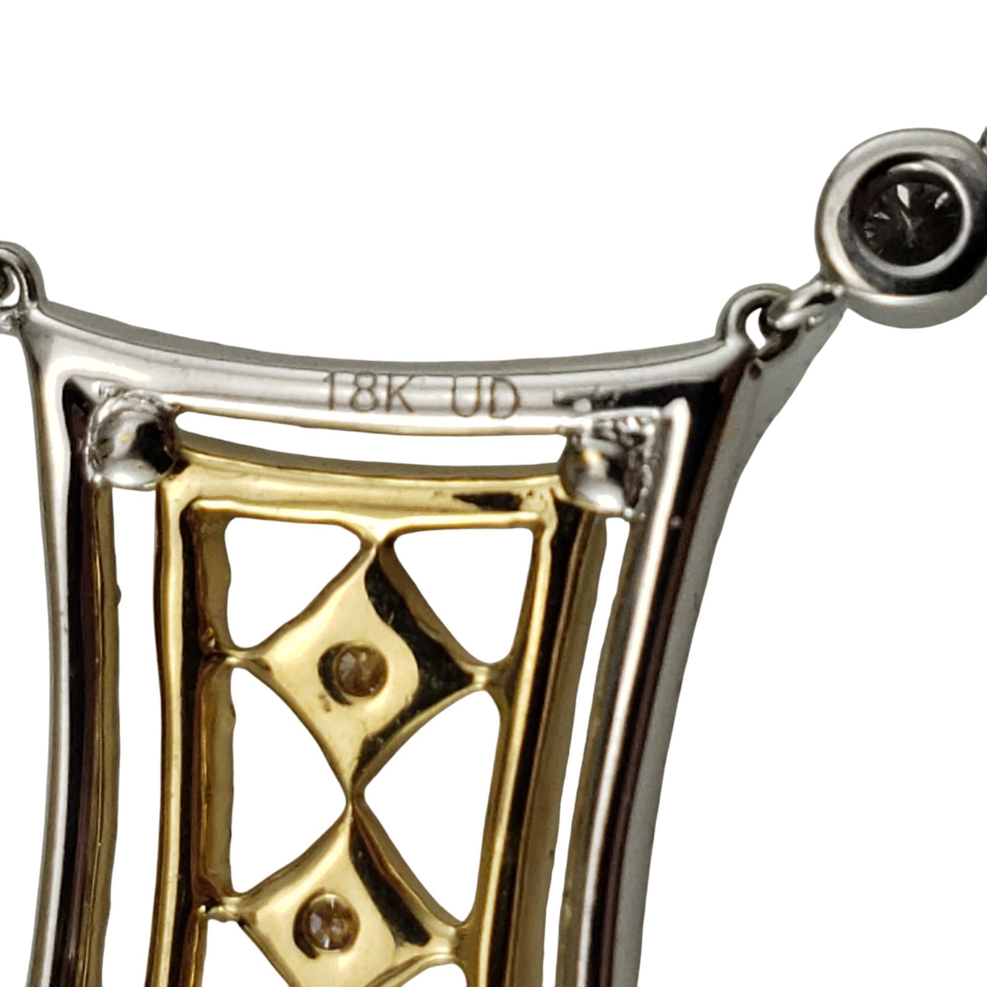 18K White and Yellow Gold and Diamond Art Deco Style Pendant Necklace #20647 For Sale 1