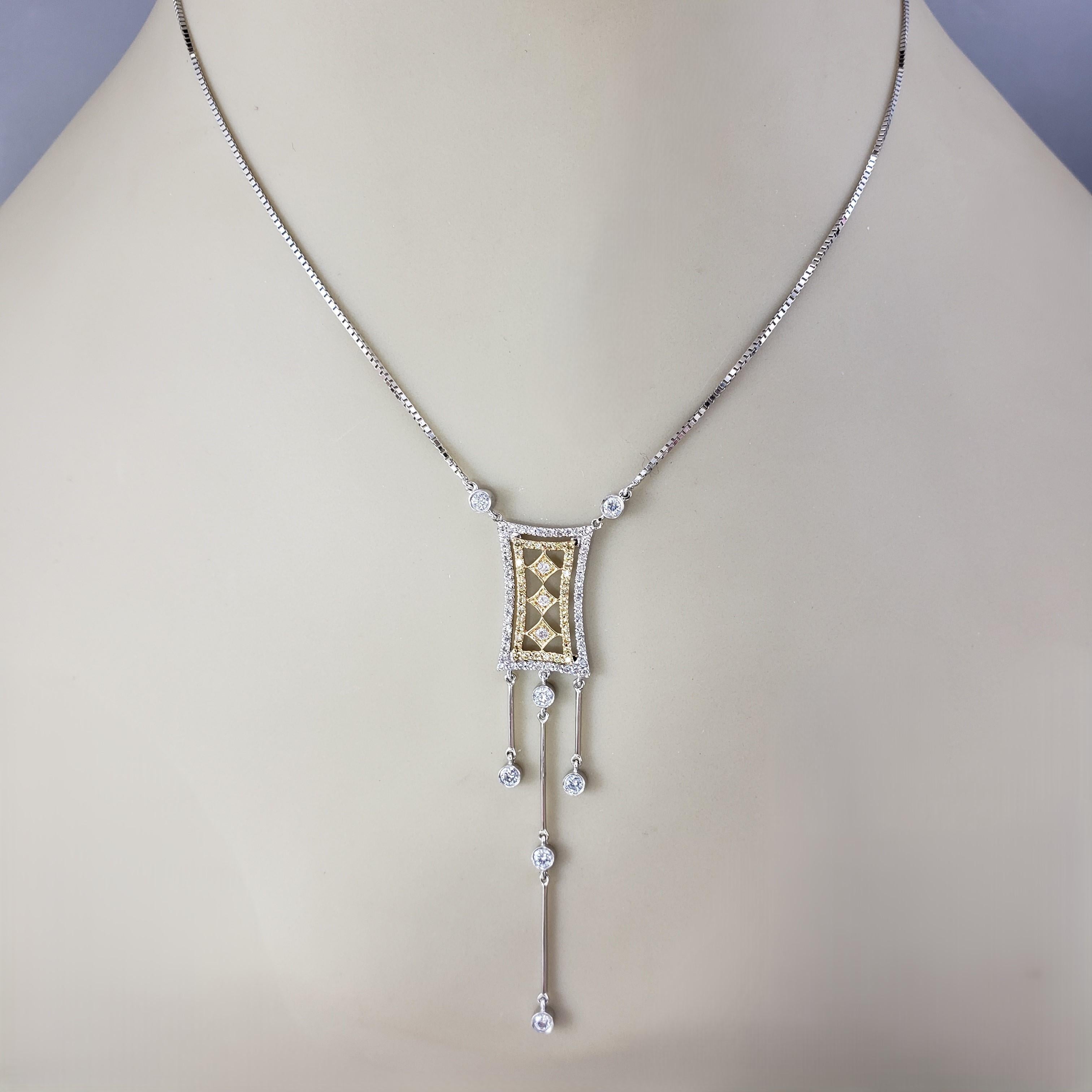 18K White and Yellow Gold and Diamond Art Deco Style Pendant Necklace #20647 For Sale 2
