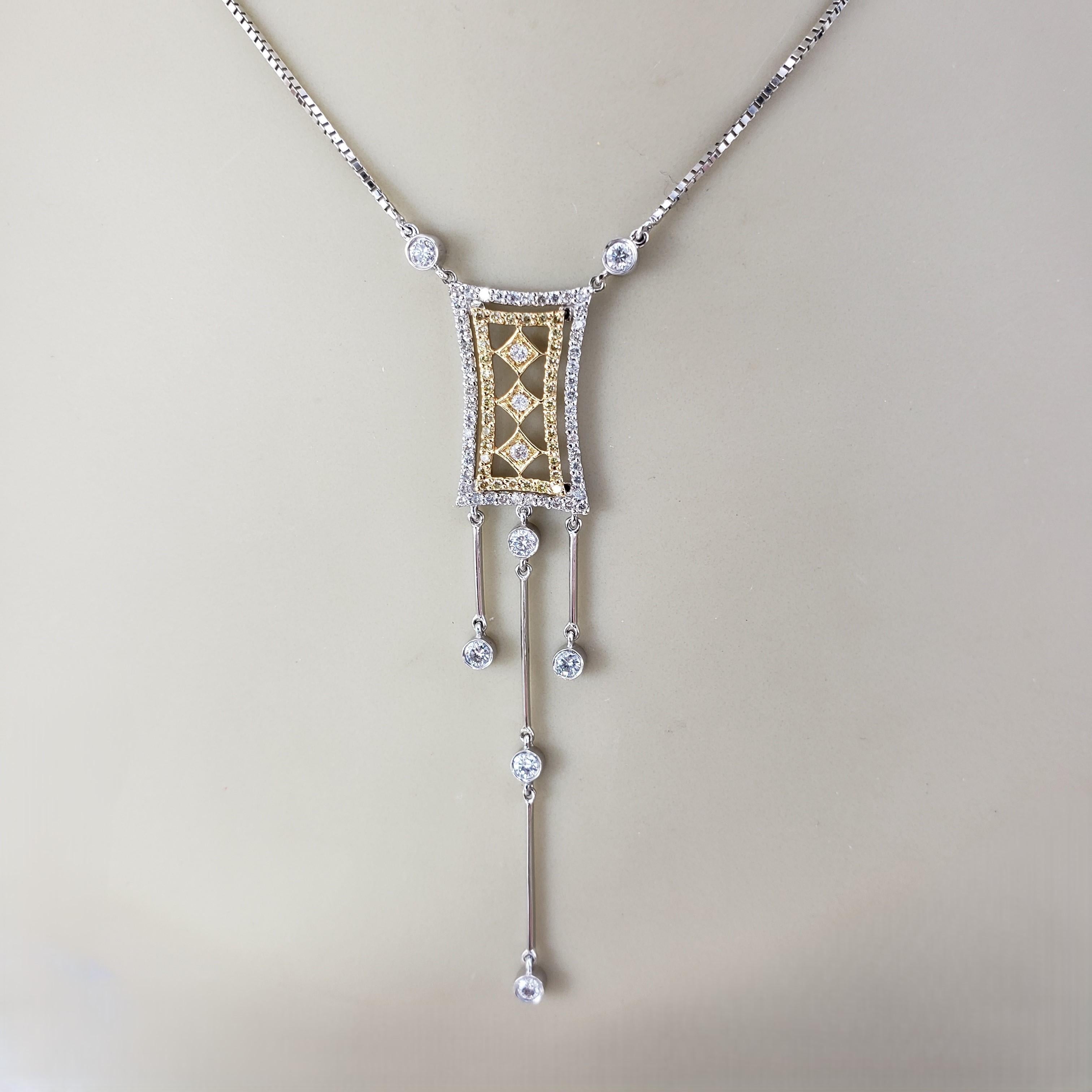18K White and Yellow Gold and Diamond Art Deco Style Pendant Necklace #20647 For Sale 3