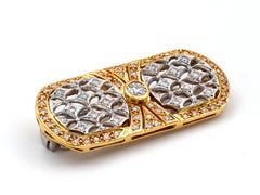 18k White and Yellow Gold Brooch with Diamonds