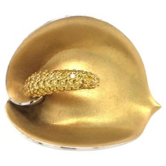 18k White and Yellow Gold “Calla” Yellow Diamond Ring