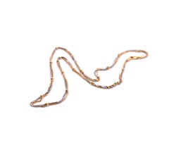 18 Karat White and Yellow Gold Cuban and Ball Chain Necklace