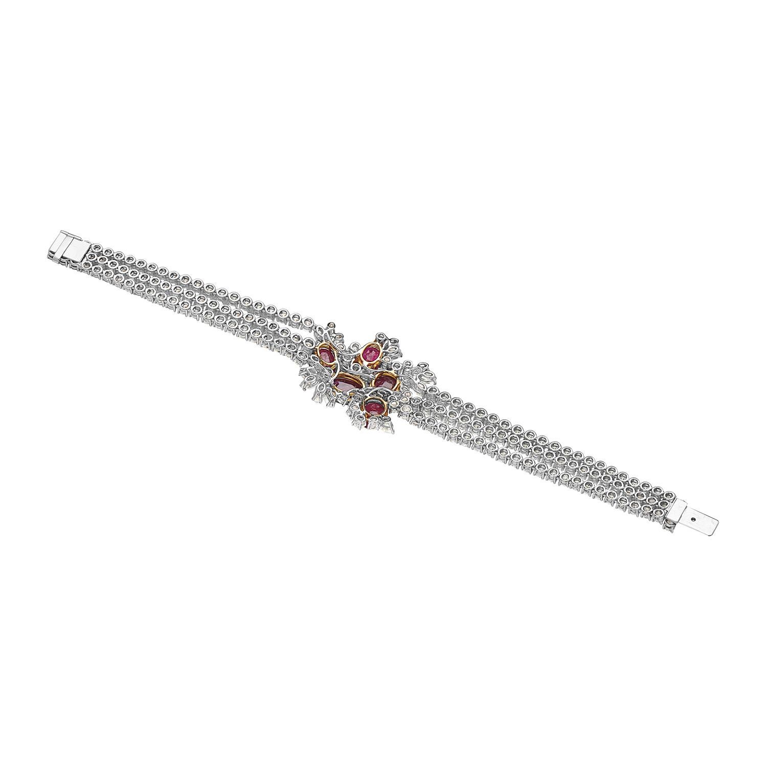 ruby tennis bracelet white gold