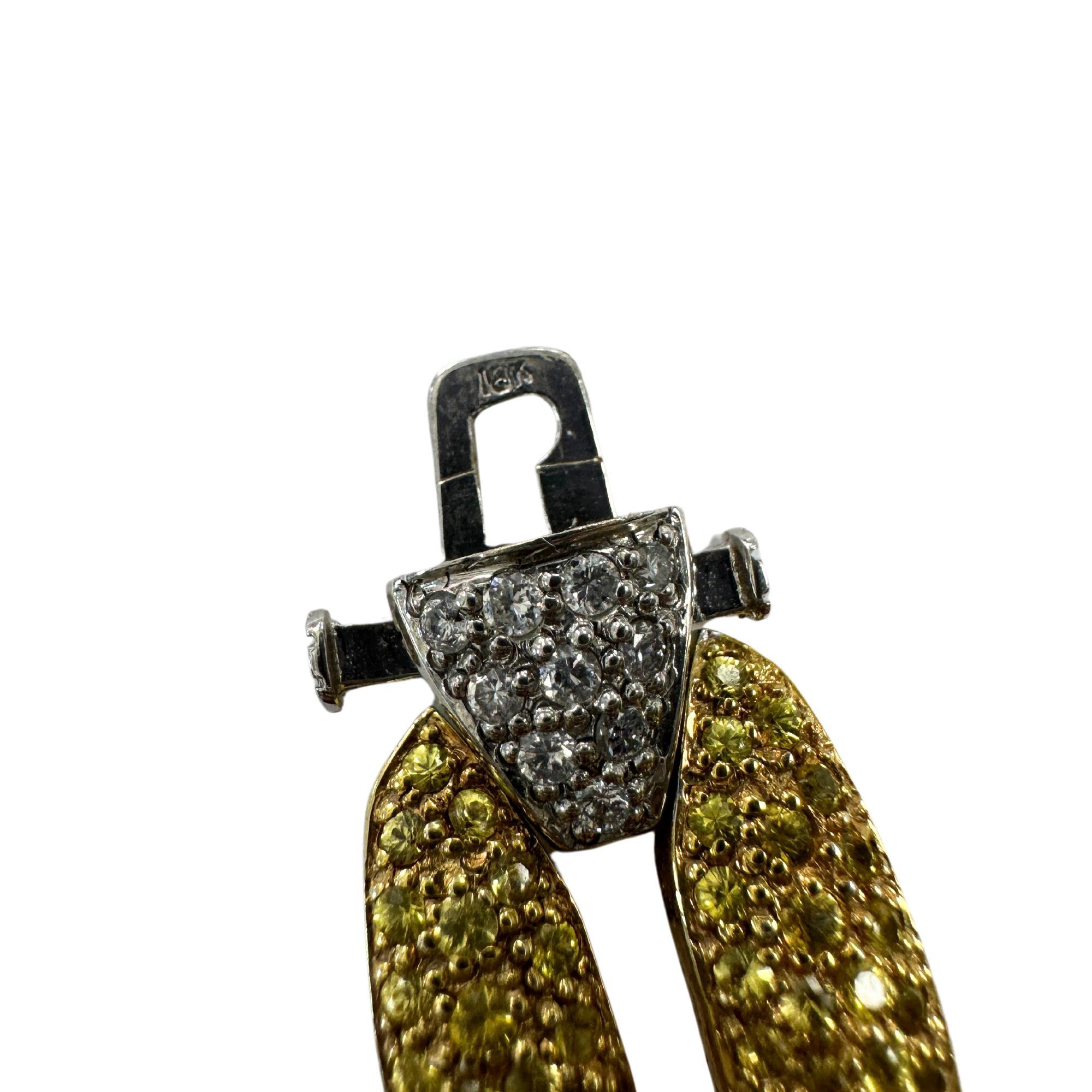 18K White and Yellow Gold Diamond and Yellow Sapphire Link Bracelet 1