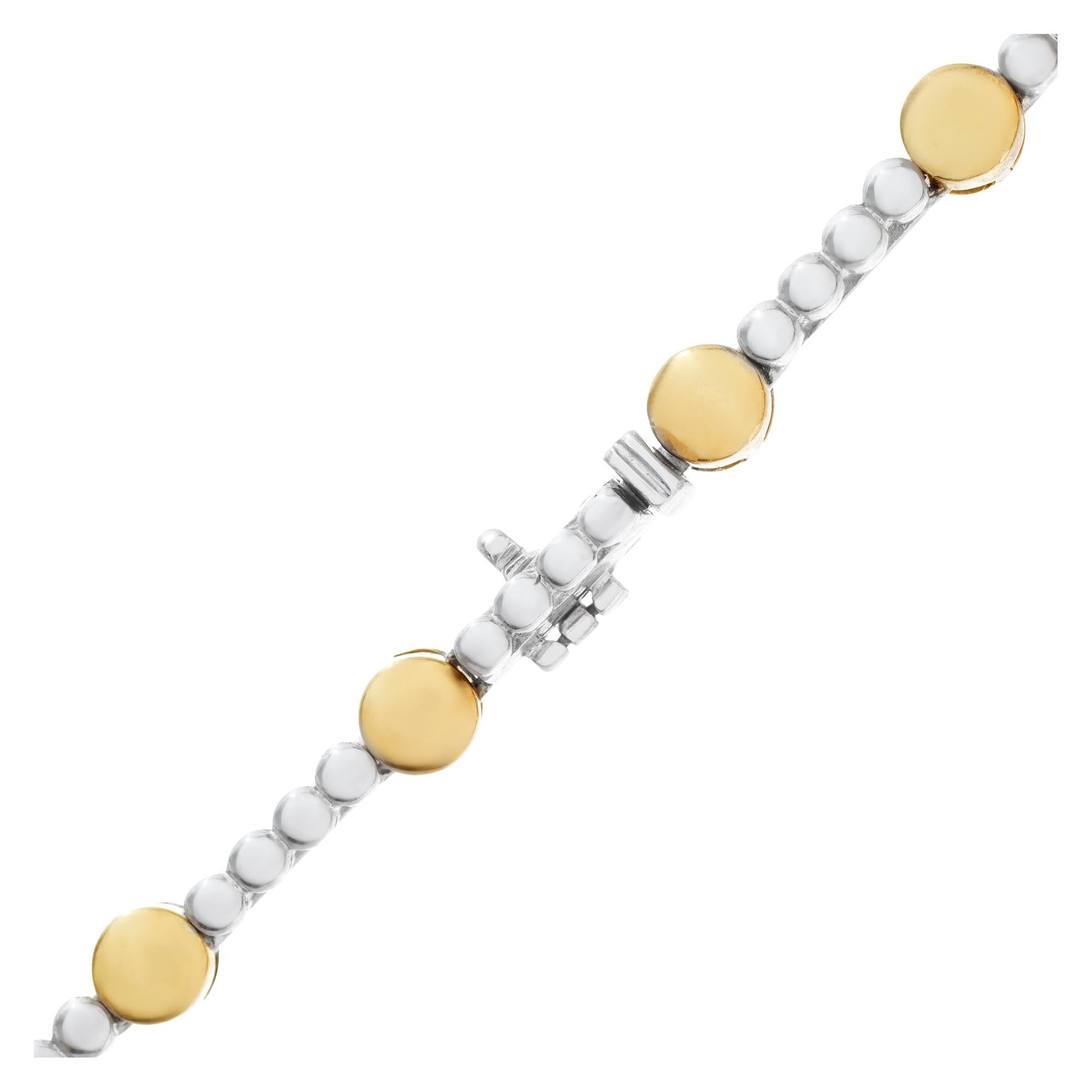 18k White and Yellow Gold Necklace with White and Yellow Diamonds For Sale 1