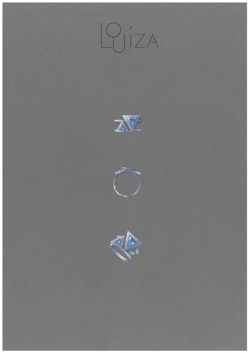 For Sale:  18k White Brushed Gold Ring with Trillion Cut 5.27 Carats Blue Topaz 6