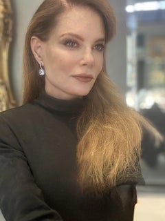 18K & White Diamond and Fancy cut Amethyst Earrings