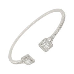 18k White Diamond Bangle Bracelet