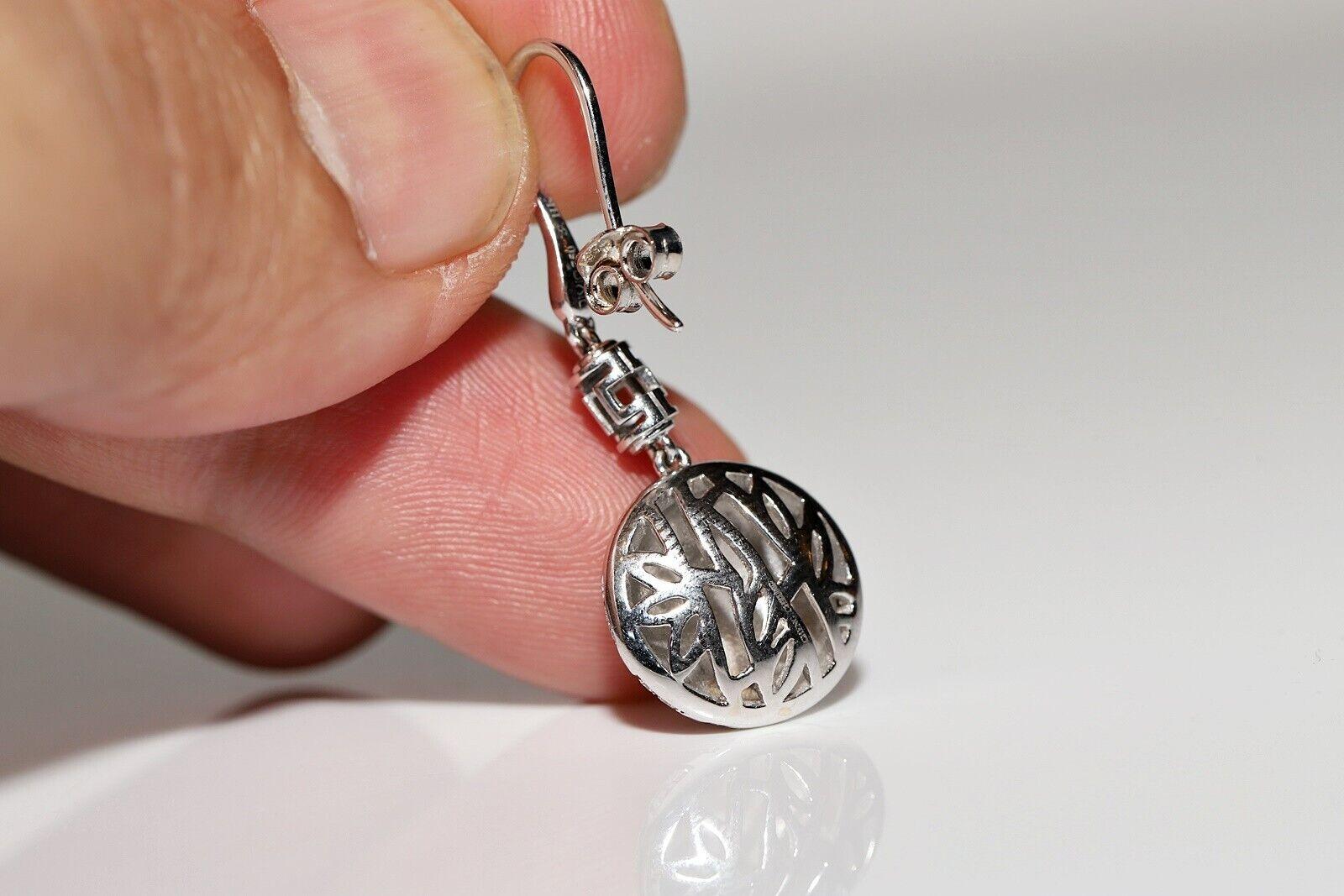 18k White Divin Brand Natural Diamond Decorated Dragon Sytle Drop Earring For Sale 4
