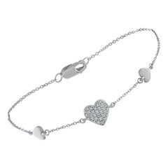 18K White Gold 0.05ct Diamond Heart Bracelet BR10514-W
