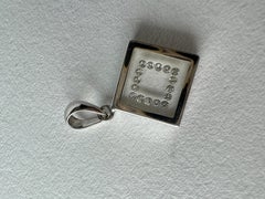 18K White Gold 0.10 carats Diamonds Lucite Pendant