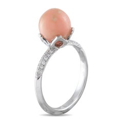 Anello in oro bianco 18 carati con diamante da 0,10 carati e perla di conchiglia MF01-060326