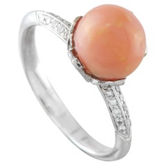 Anello in oro bianco 18 carati con diamante da 0,10 carati e perla di conchiglia MF01-060326
