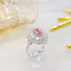 18K White Gold 0.20 CT Pink Diamond Ring