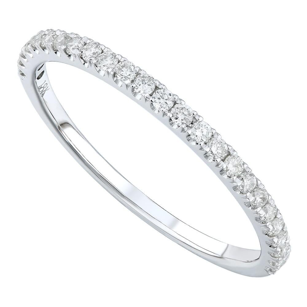 Rachel Koen Genuine Diamond Pave Ladies Ring 18K White Gold 0.20cttw Size 6.5