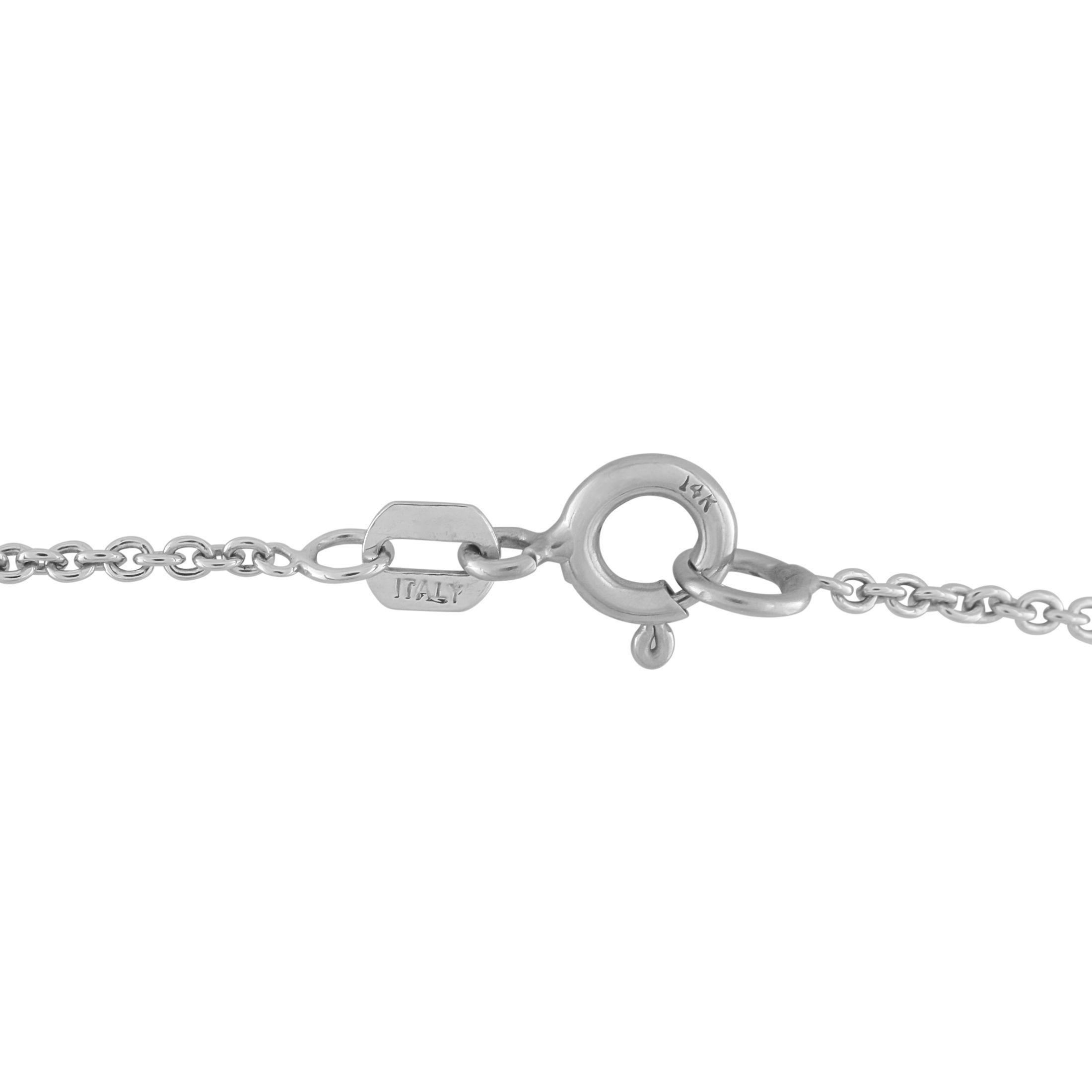 Collar de oro blanco de 18 quilates con 0,20 ct de diamantes, topacio y peridoto MF01-070825 en Excelente Estado en Southampton, PA