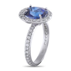 Bague en or blanc 18K 0,23ct diamant et saphir MF10-022426