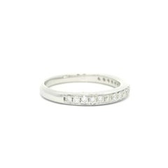 18k White Gold 0.24ctw Pave Diamond Stack Classic Wedding Band Ring Size 5.5