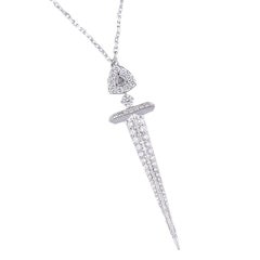 Alessa Sword Pendant 18 Karat White Gold Amara Collection