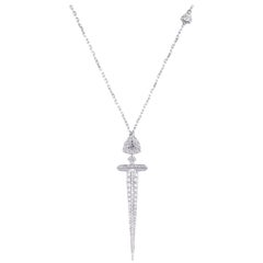 Alessa Sword Pendant 18 Karat White Gold Amara Collection