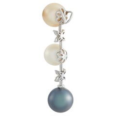 18K White Gold 0.25ct Diamond and Pearl Pendant MF49-052126