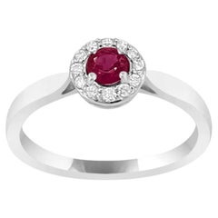18K White Gold 0.27cts Ruby and Diamond Ring. Style# TS1199R