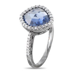 18K White Gold 0.28ct Diamond and Sapphire Ring MF27-070126