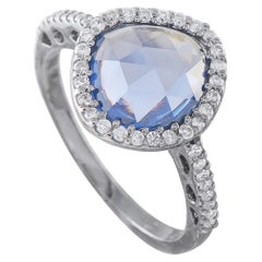 18K White Gold 0.28ct Diamond and Sapphire Ring MF27-070126