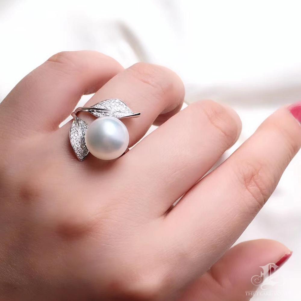 Grezzo Anello solitario con perle dei mari del sud AAAA in vendita