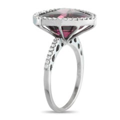 18K White Gold 0.30ct Diamond and Spinel Ring MF10-012726