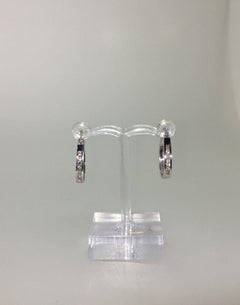 18K White Gold & 0.30ct Diamond (channel set) Half Hoop Earrings
