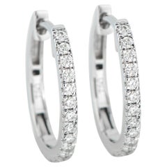 18K White Gold 0.30ct Diamond Hoop Earrings PS17-111925