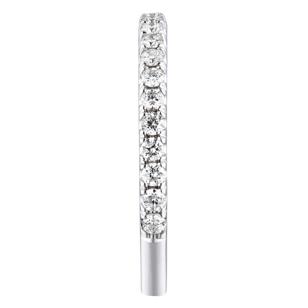 Modern 18 Karat White Gold 0.32 Carat Diamond Scoop Pave Ladies Ring