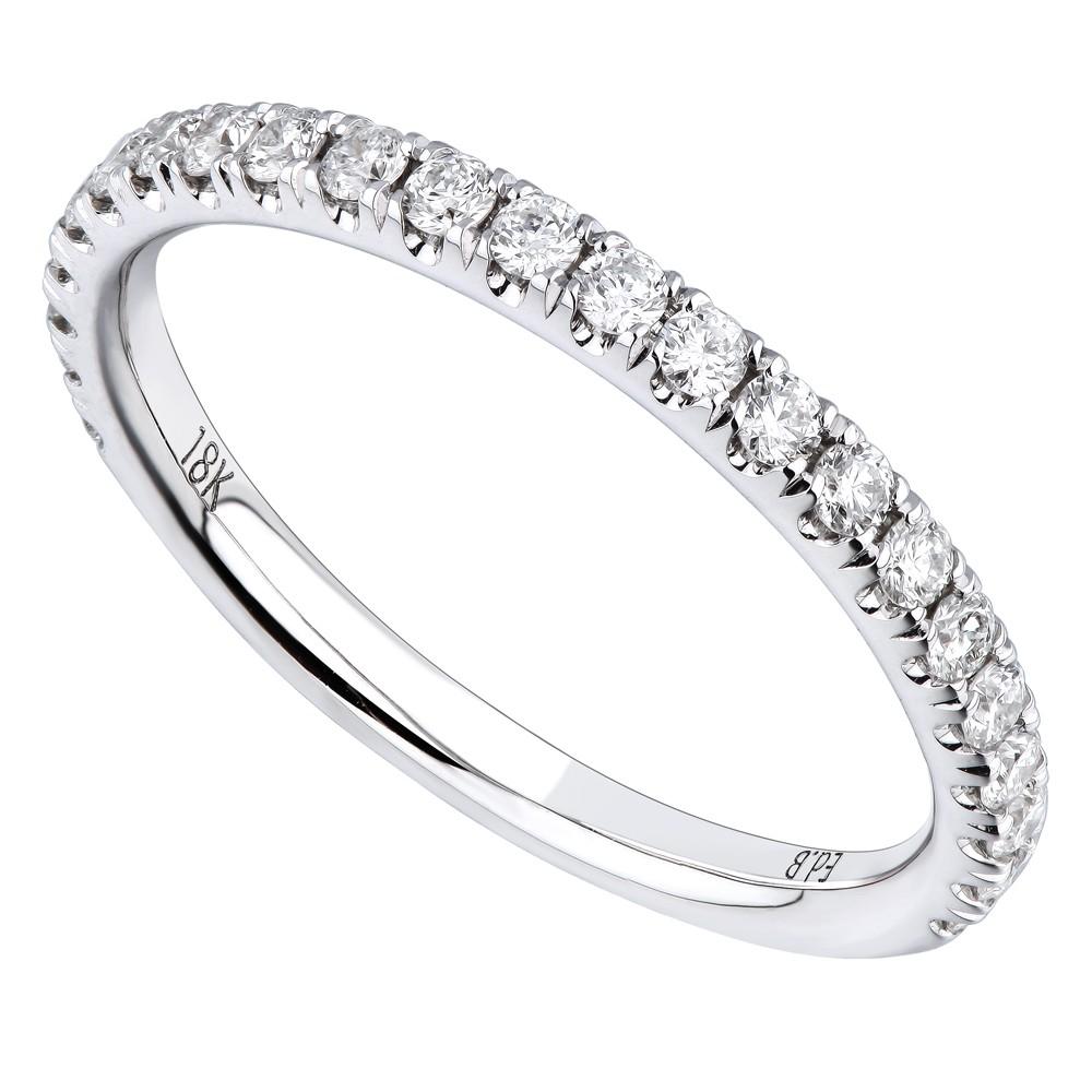 18 Karat White Gold 0.32 Carat Diamond Scoop Pave Ladies Ring